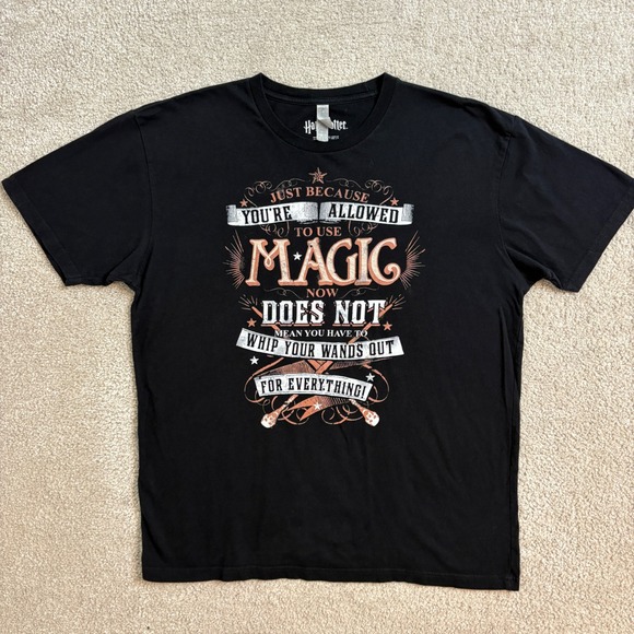 Harry Potter Graphic T-Shirt Wizard Magic Quote‎ Tee Black  Medium - Picture 1 of 8